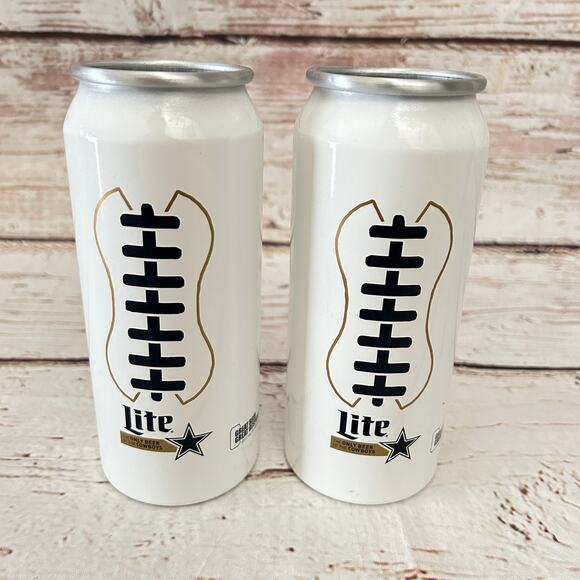 NFL Official Miller Lite Retro Style Aluminum Glass Beer Can 16 Oz - Picture 3 of 5